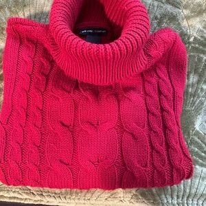 New York & Company Vibrant Red Turtleneck Sweater